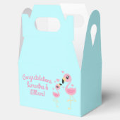Roze Baby shower Flamingo Bedankdoosjes (Geopend)