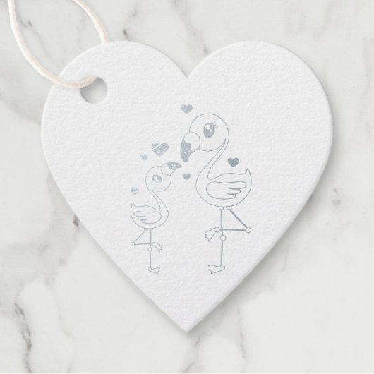 Roze Baby shower Flamingo Bedankjes Labels (Voorkant)