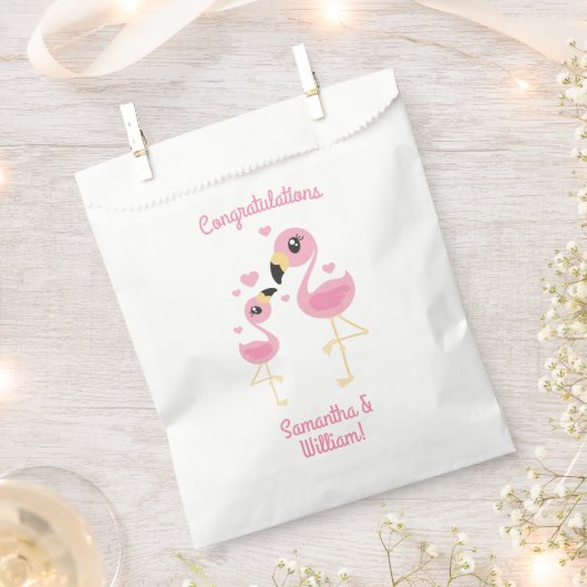 Roze Baby shower Flamingo Bedankzakje (Geknipt)