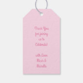 Roze Baby shower Flamingo Cadeaulabel (Achterkant)