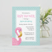 Roze Baby shower Flamingo Kaart (Staand voorkant)