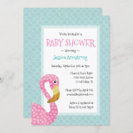 Roze Baby shower Flamingo Kaart