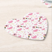 Roze Baby shower Flamingo Kartonnen Onderzetters (Gekanteld)