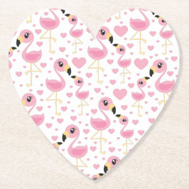 Roze Baby shower Flamingo Kartonnen Onderzetters