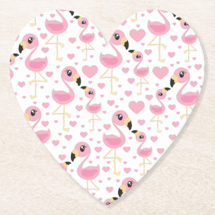 Roze Baby shower Flamingo Kartonnen Onderzetters
