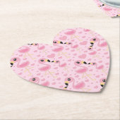 Roze Baby shower Flamingo Kartonnen Onderzetters (Gekanteld)