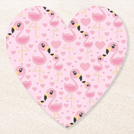 Roze Baby shower Flamingo Kartonnen Onderzetters