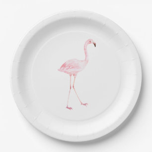 Roze Baby shower Flamingo Papieren Bordje