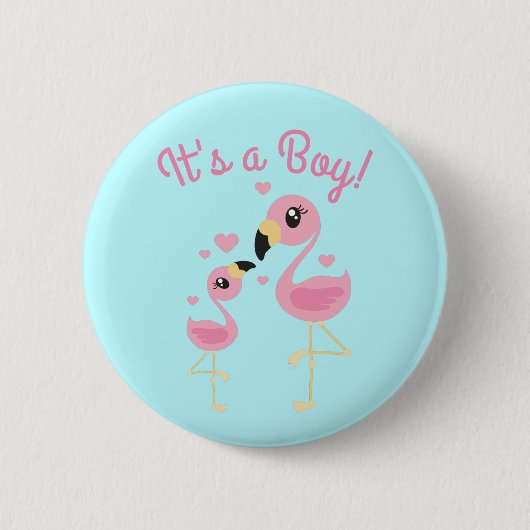 Roze Baby shower Flamingo Ronde Button 5,7 Cm (Voorkant)
