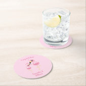Roze Baby shower Flamingo Ronde Kartonnen Onderzetter (Insitu)