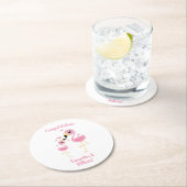 Roze Baby shower Flamingo Ronde Kartonnen Onderzetter (Insitu)