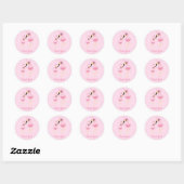 Roze Baby shower Flamingo Ronde Sticker (Vel)