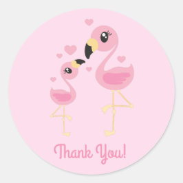 Roze Baby shower Flamingo Ronde Sticker