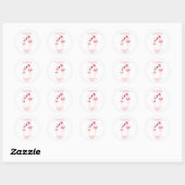 Roze Baby shower Flamingo Ronde Sticker (Vel)