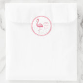 Roze Baby shower Flamingo Ronde Sticker (Tas)