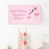 Roze Baby shower Flamingo Spandoek (Insitu)