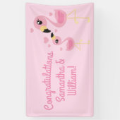 Roze Baby shower Flamingo Spandoek (Verticaal)