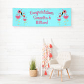 Roze Baby shower Flamingo Spandoek (Insitu)