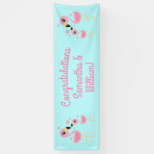 Roze Baby shower Flamingo Spandoek (Verticaal)