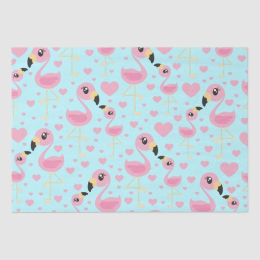 Roze Baby shower Flamingo Tissuepapier (Voorkant)