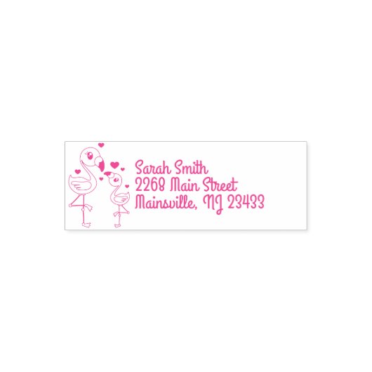 Roze Baby shower Flamingo Zelfinktende Stempel (Design)