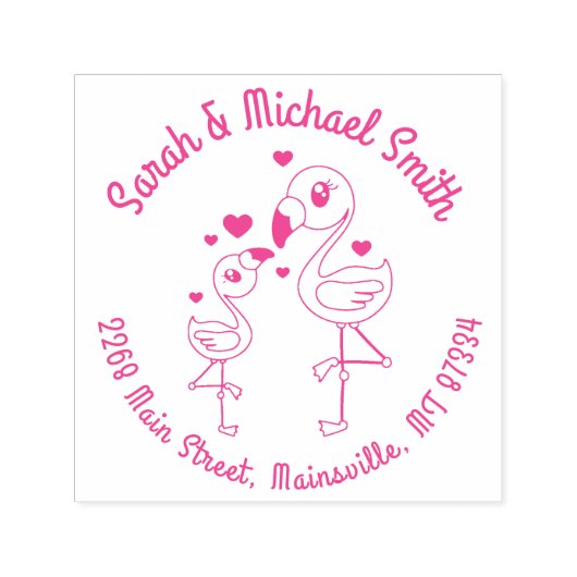 Roze Baby shower Flamingo Zelfinktende Stempel (Design)
