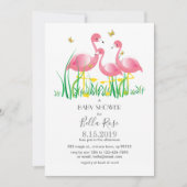 Roze Baby shower Flamingos Invite Kaart (Voorkant)