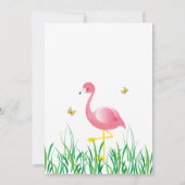 Roze Baby shower Flamingos Invite Kaart (Achterkant)