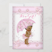 roze Baby shower Floral Umbrella EAA Kaart (Voorkant)