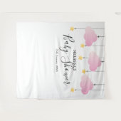 Roze Baby shower Foto Booth Backdrop Wandkleed (Voorkant (horizontaal))