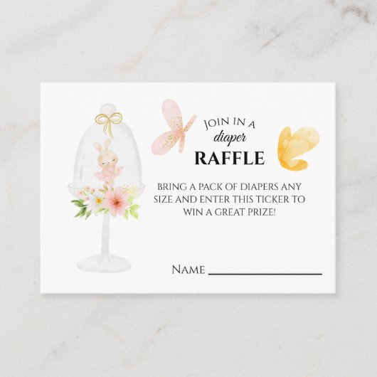 Roze baby shower-gamekaart met luiers informatiekaartje (Voorkant)