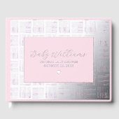 Roze Baby shower Gastboek Echte Folie Gastboeken Gastenboek (Voorkant)