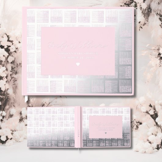 Roze Baby shower Gastboek Echte Folie Gastboeken Gastenboek