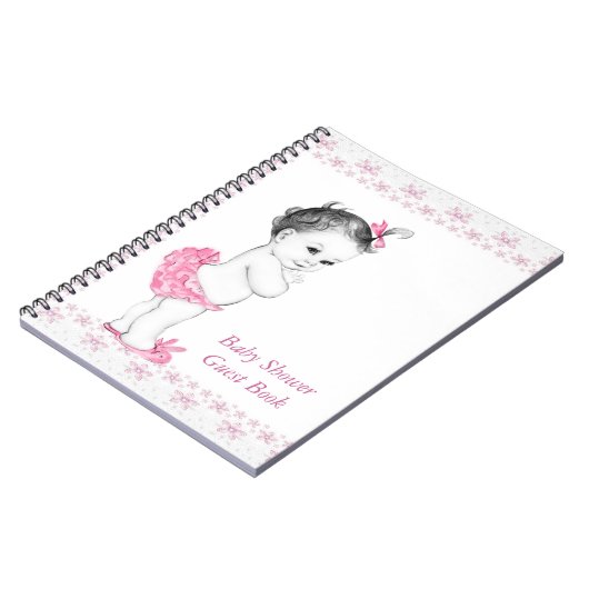 Roze Baby shower gastenboek Notitieboek (Linkerzijde)
