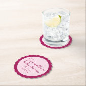 Roze Baby shower geschulpte Onderzetters (Insitu)