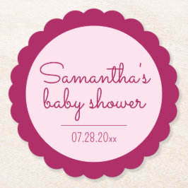 Roze Baby shower geschulpte Onderzetters
