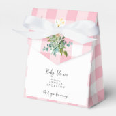 Roze Baby shower Gingham Dank je wel voor de doos Bedankdoosjes (Voorkant Zijde)