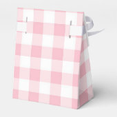 Roze Baby shower Gingham Dank je wel voor de doos Bedankdoosjes (Achterkant)
