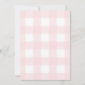 Roze Baby shower Gingham per post Kaart (Achterkant)