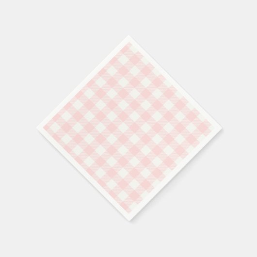 Roze Baby shower Gingham Servet (Hoek)