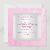 Roze Baby shower Girl Umbrella Damask Kaart (Achterkant)