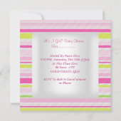 Roze Baby shower Girl Umbrella Snoep Stripe Kaart (Achterkant)