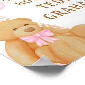 Roze Baby shower gissen spel teken Teddy Bear Poster (Hoek)
