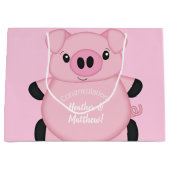 Roze Baby shower Groot Cadeauzakje (Voorkant)