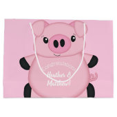 Roze Baby shower Groot Cadeauzakje (Achterkant)