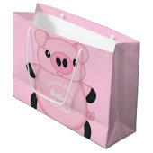 Roze Baby shower Groot Cadeauzakje (Voorkant Gekanteld)