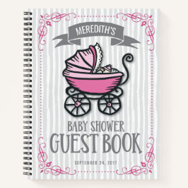 Roze Baby shower Guest Book Notitieboek