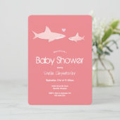 Roze Baby shower haaiendier Kaart (Staand voorkant)