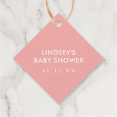 Roze Baby shower hand met letters Hartelijk dank Bedankjes Labels (Achterkant)