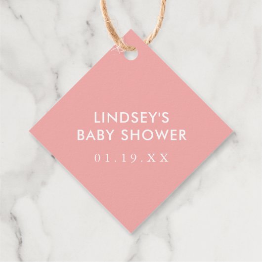 Roze Baby shower hand met letters Hartelijk dank Bedankjes Labels (Achterkant)